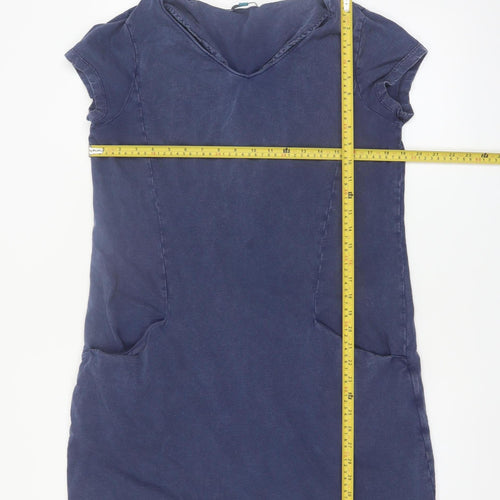 White Stuff Women's Blue Cotton Shift Dress Size 14