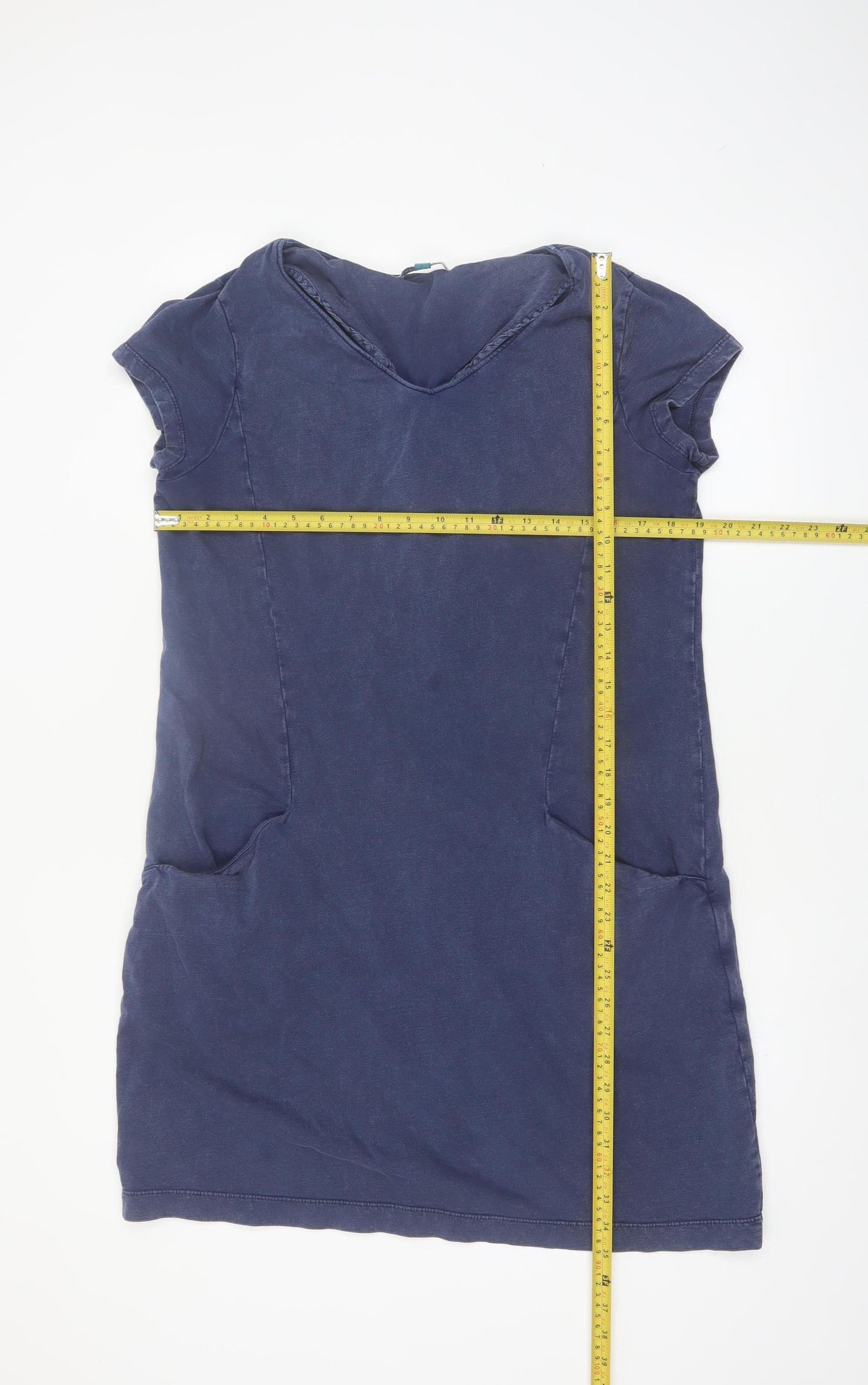 White Stuff Women's Blue Cotton Shift Dress Size 14