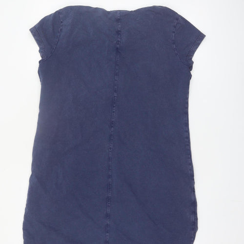 White Stuff Women's Blue Cotton Shift Dress Size 14