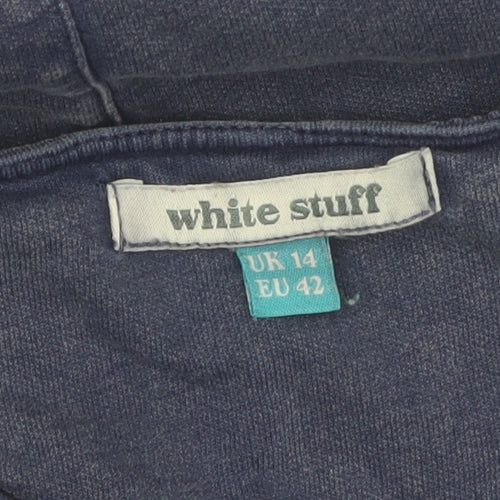 White Stuff Women's Blue Cotton Shift Dress Size 14