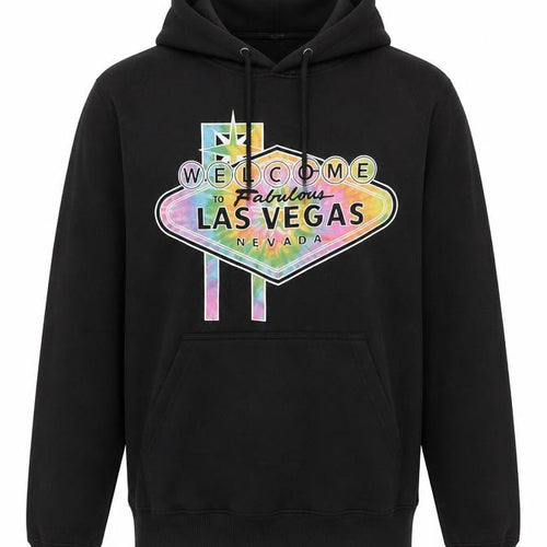 Delta Fleece Men's Black Las Vegas Graphic Pullover Hoodie Size S