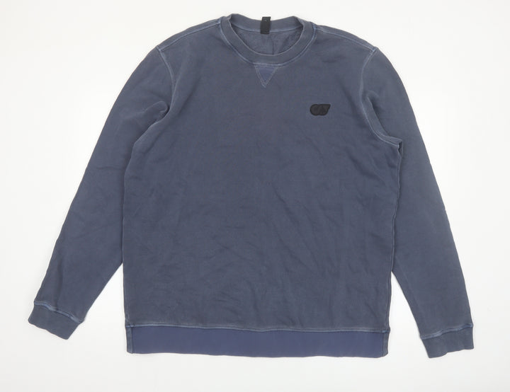 AlphaTauri Men's Blue XL Crew Neck Cotton Pullover Sweatshirt