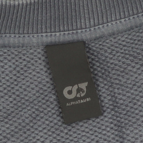AlphaTauri Men's Blue XL Crew Neck Cotton Pullover Sweatshirt