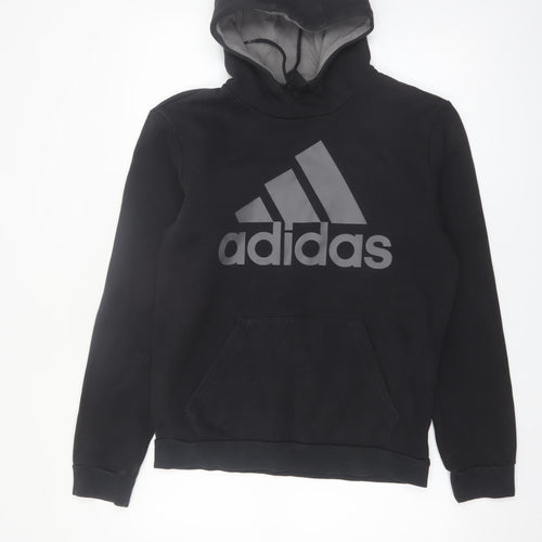 Adidas Men's Black Pullover Hoodie Size L Sports Fleece Sweatshirt