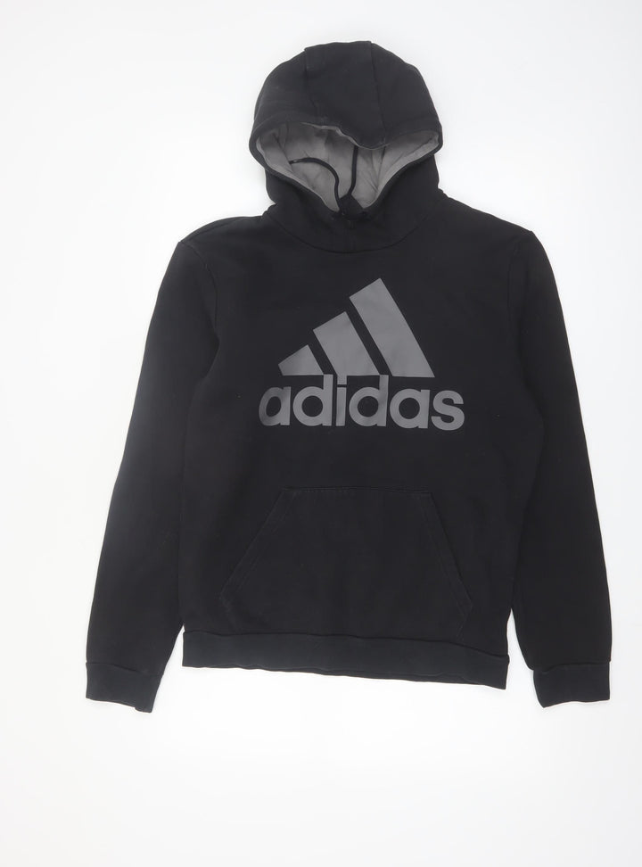 Adidas Men's Black Pullover Hoodie Size L Sports Fleece Sweatshirt