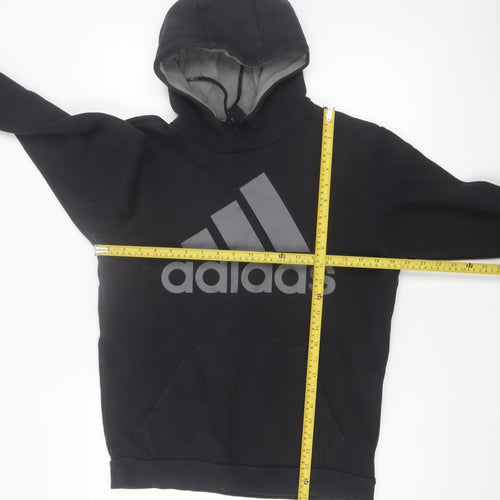 Adidas Men's Black Pullover Hoodie Size L Sports Fleece Sweatshirt