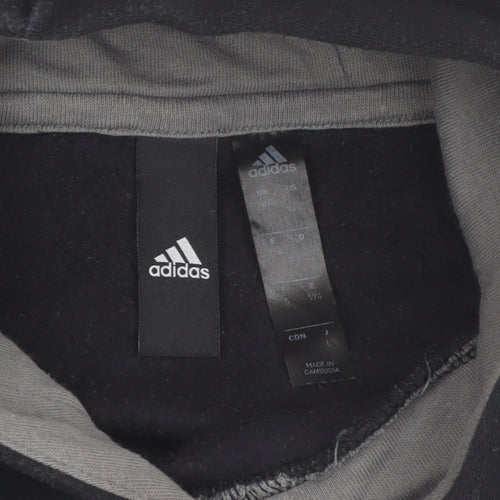 Adidas Men's Black Pullover Hoodie Size L Sports Fleece Sweatshirt