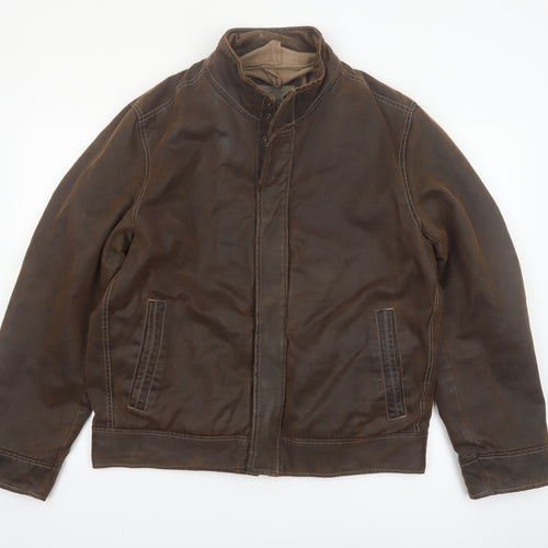 Columbia Men's Brown Medium Biker Style Cotton Blend Jacket