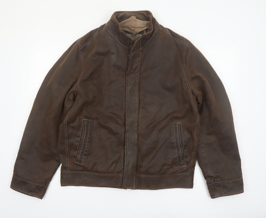 Columbia Men's Brown Medium Biker Style Cotton Blend Jacket