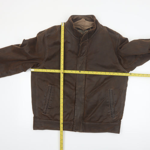 Columbia Men's Brown Medium Biker Style Cotton Blend Jacket