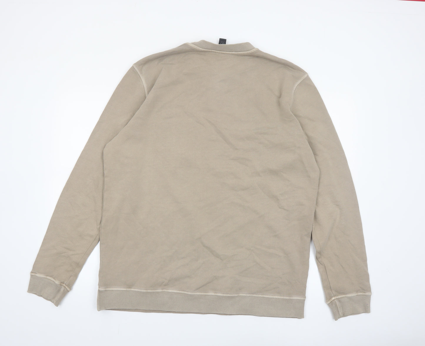 AlphaTauri Mens Beige XL Pullover Sweatshirt Crew Neck Long Sleeve