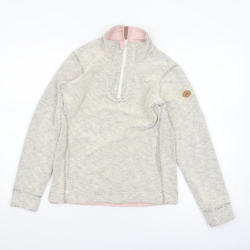 Trespass Women's Beige 1/4 Zip Fleece Pullover Sweatshirt XS