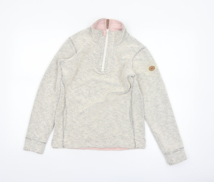 Trespass Women's Beige 1/4 Zip Fleece Pullover Sweatshirt XS