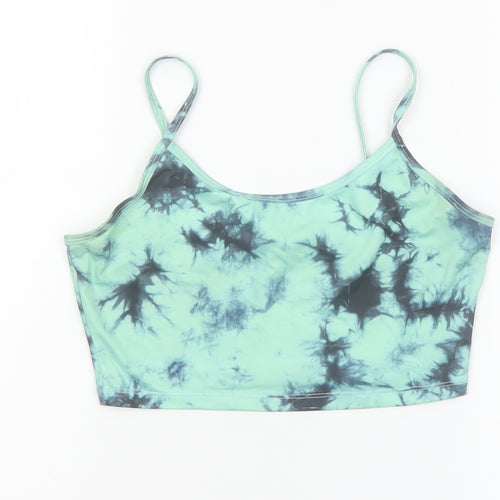 SHEIN Women's Green Tie-Dye Camisole Crop Tank Top Size S