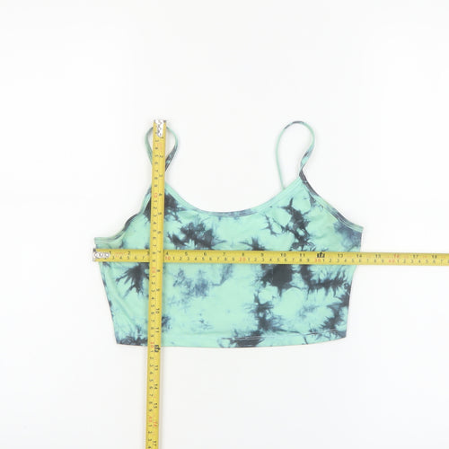 SHEIN Women's Green Tie-Dye Camisole Crop Tank Top Size S