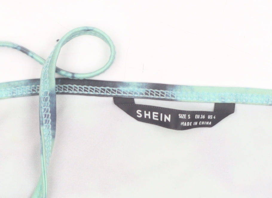 SHEIN Women's Green Tie-Dye Camisole Crop Tank Top Size S
