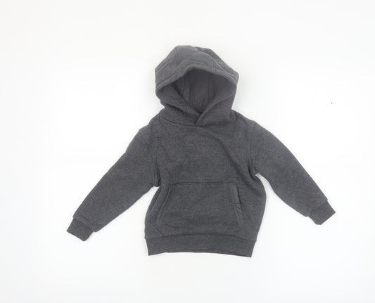 Firetrap Boys Dark Grey Pullover Hoodie 2-3 Years Fleece Lined Casual