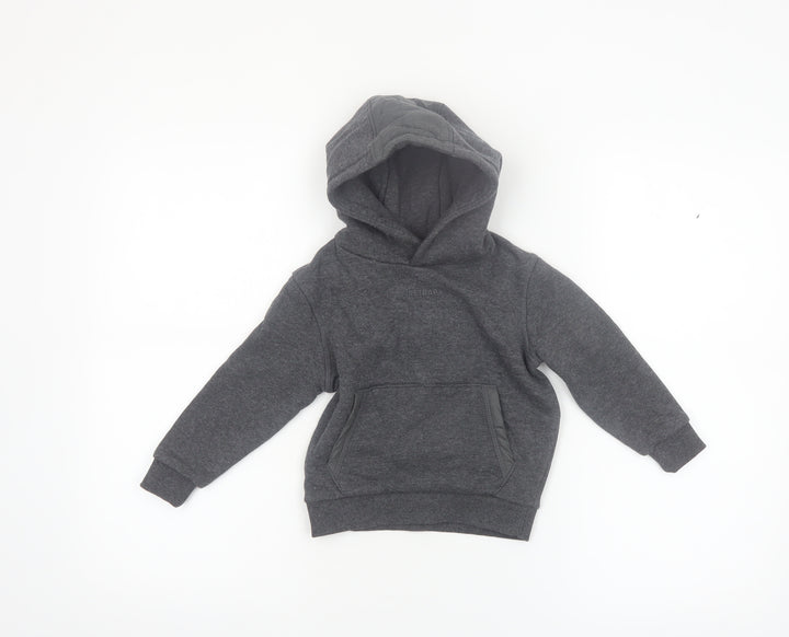 Firetrap Boys Dark Grey Pullover Hoodie 2-3 Years Fleece Lined Casual