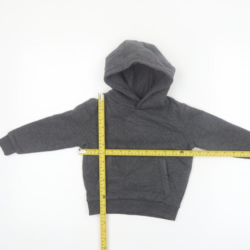 Firetrap Boys Dark Grey Pullover Hoodie 2-3 Years Fleece Lined Casual