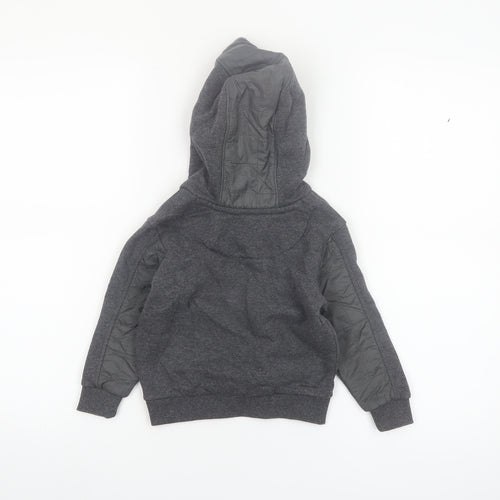 Firetrap Boys Dark Grey Pullover Hoodie 2-3 Years Fleece Lined Casual