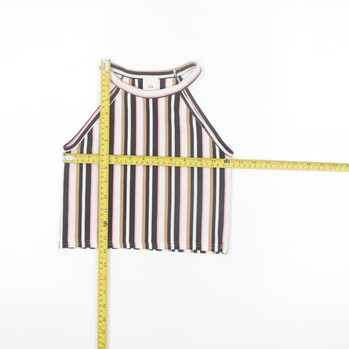 River Island Teens Multicoloured Striped Cropped Halter Tank Top 9/10yrs