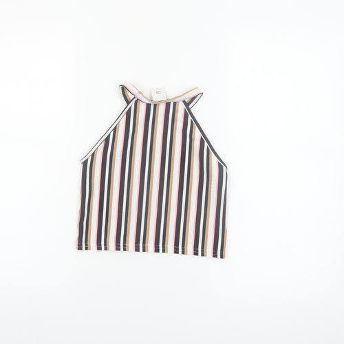 River Island Teens Multicoloured Striped Cropped Halter Tank Top 9/10yrs