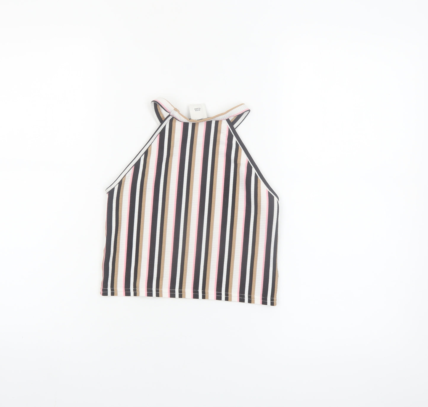 River Island Teens Multicoloured Striped Cropped Halter Tank Top 9/10yrs