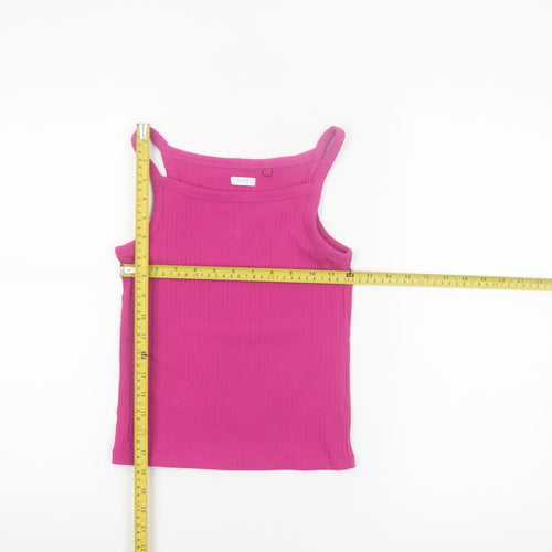 Next Girls Pink Ribbed Stretch Camisole Tank Top 10 Years