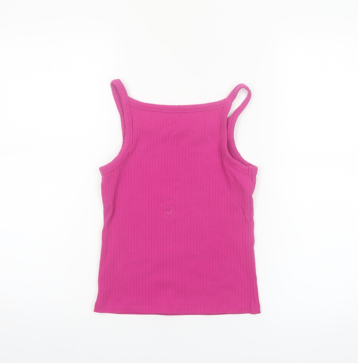 Next Girls Pink Ribbed Stretch Camisole Tank Top 10 Years