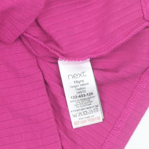 Next Girls Pink Ribbed Stretch Camisole Tank Top 10 Years