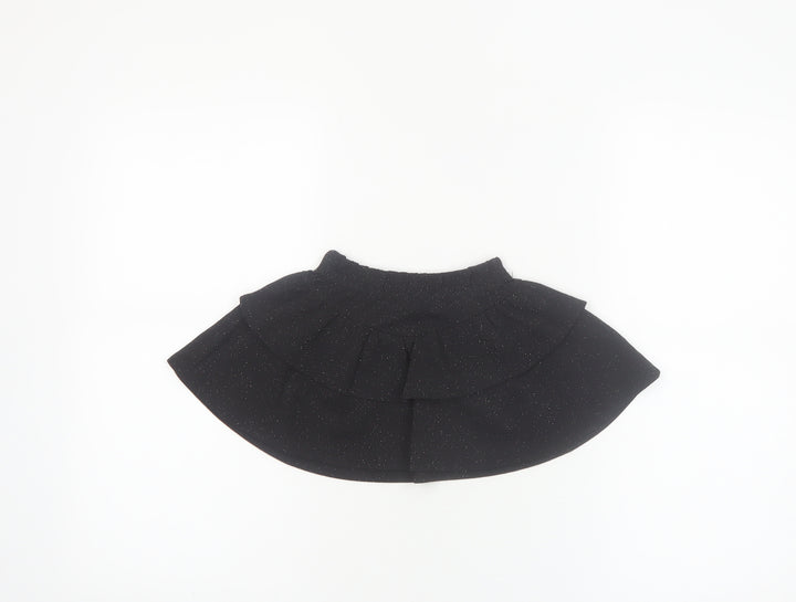 Primark Girls Black Glitter Pettiskirt 18-24 Months Elastic Waist Party Skirt
