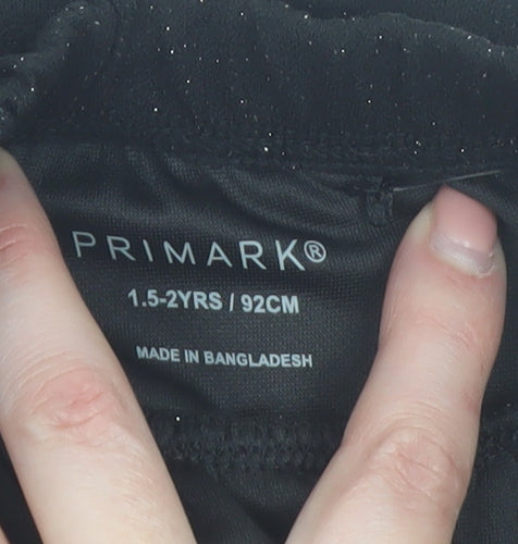 Primark Girls Black Glitter Pettiskirt 18-24 Months Elastic Waist Party Skirt