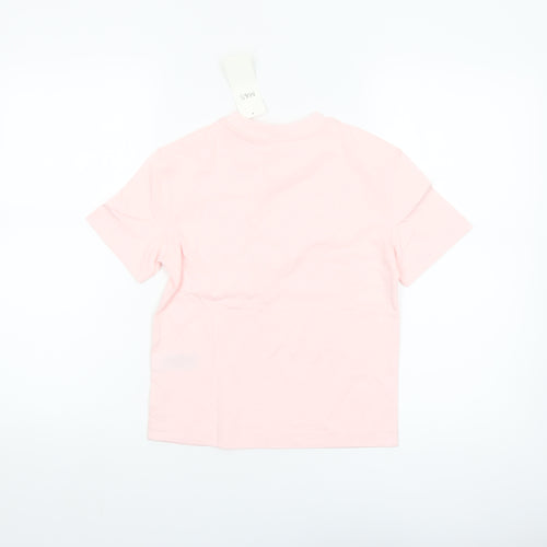 Marks and Spencer Girls Pink 6-7 Years Cotton Graphic T-Shirt