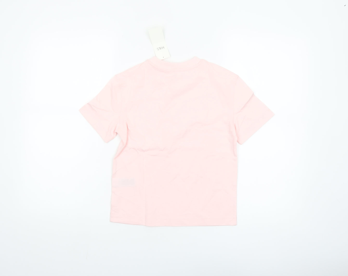 Marks and Spencer Girls Pink 6-7 Years Cotton Graphic T-Shirt