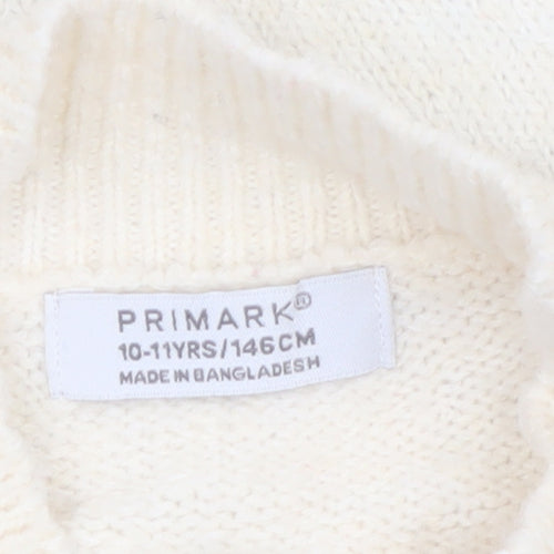 Primark Girls Cream Fair Isle Alpine Ski Full Zip Cardigan 10-11 Years