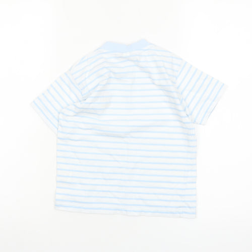 Disney Girls Blue Striped Mickey Mouse Cotton T-Shirt 4-5 Years