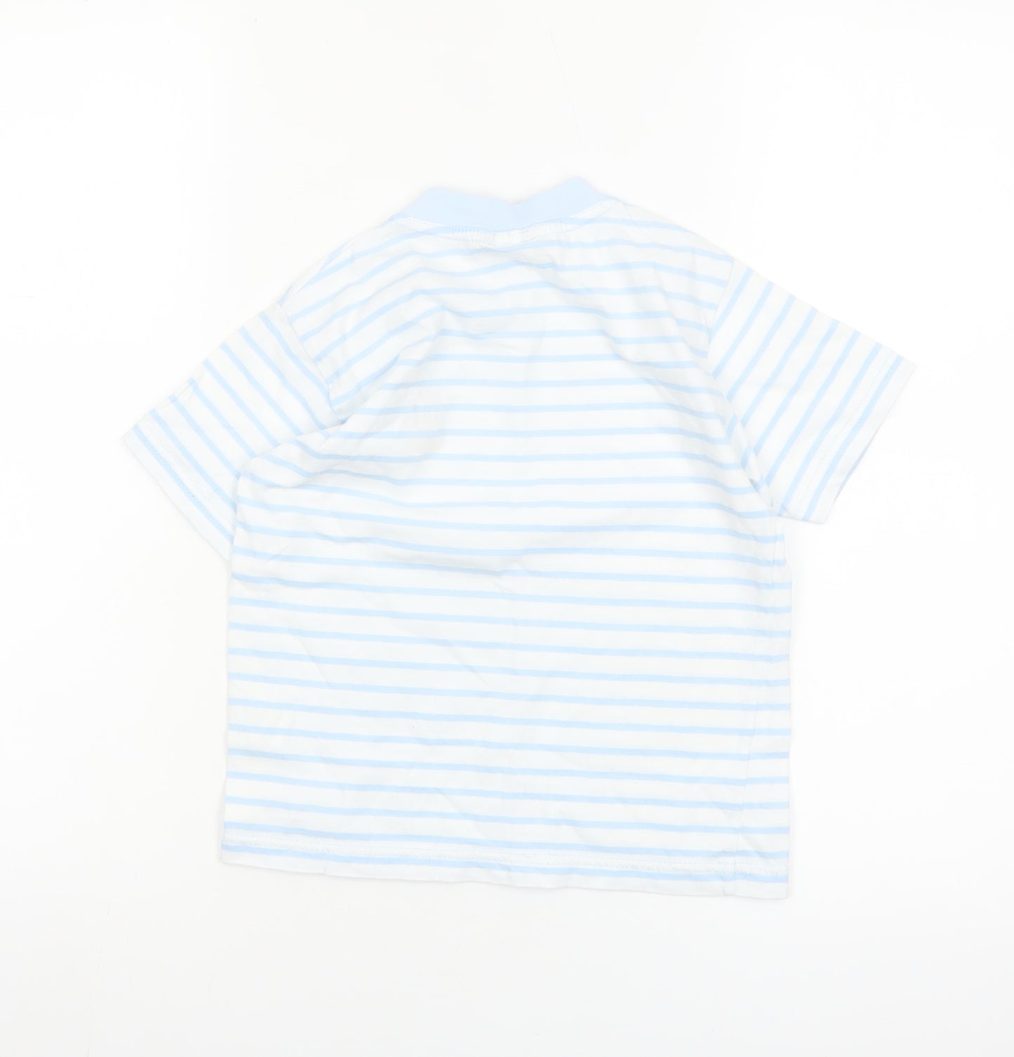 Disney Girls Blue Striped Mickey Mouse Cotton T-Shirt 4-5 Years