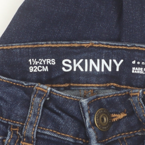 Denim Co Boys Blue Skinny Jeans 18-24 Months Cotton Blend