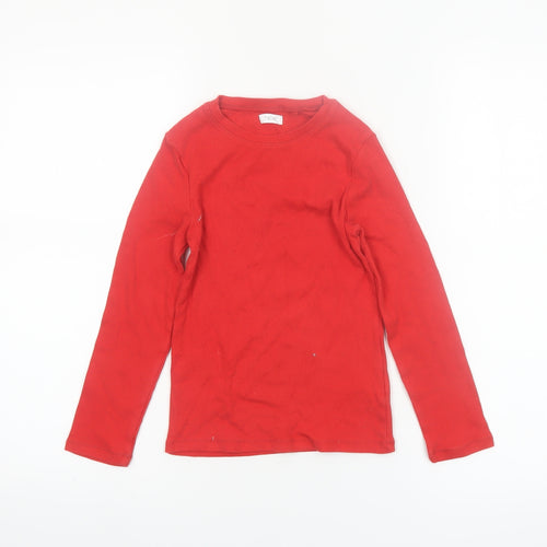 Next Girls Red Long Sleeve Cotton T-Shirt 8 Years