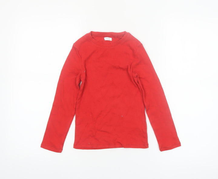 Next Girls Red Long Sleeve Cotton T-Shirt 8 Years