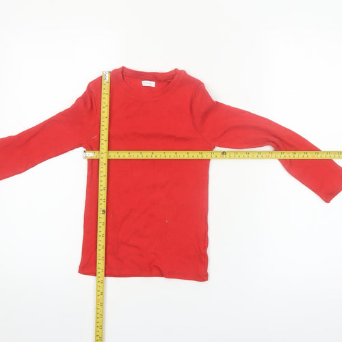 Next Girls Red Long Sleeve Cotton T-Shirt 8 Years
