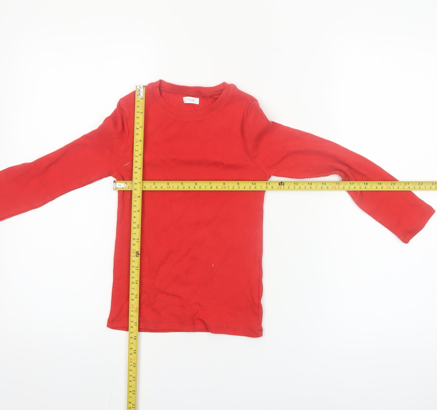 Next Girls Red Long Sleeve Cotton T-Shirt 8 Years