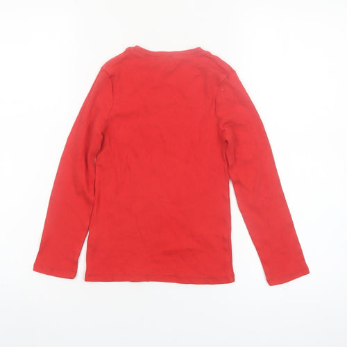 Next Girls Red Long Sleeve Cotton T-Shirt 8 Years