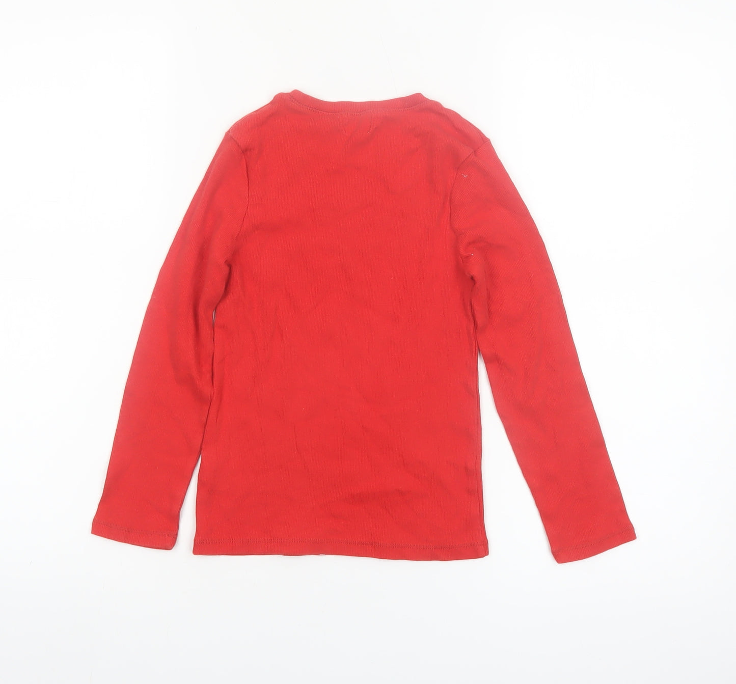 Next Girls Red Long Sleeve Cotton T-Shirt 8 Years