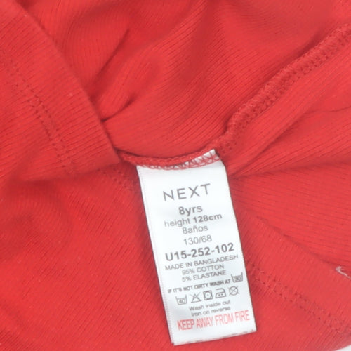 Next Girls Red Long Sleeve Cotton T-Shirt 8 Years