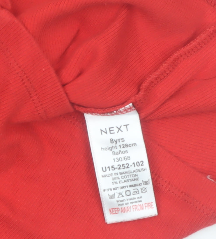 Next Girls Red Long Sleeve Cotton T-Shirt 8 Years