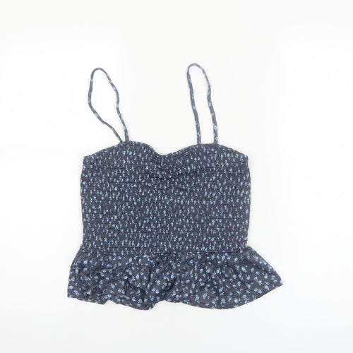 Primark Women's Blue Floral Camisole Top Medium