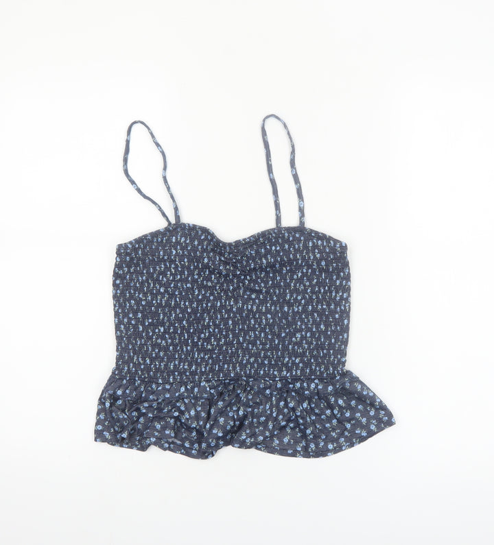 Primark Women's Blue Floral Camisole Top Medium