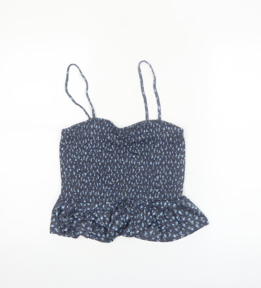 Primark Women's Blue Floral Camisole Top Medium