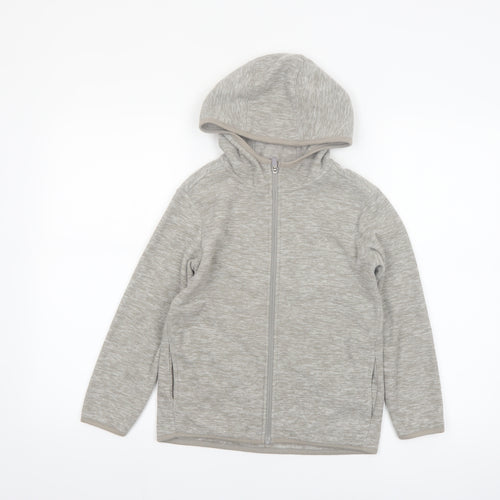 Dunnes Stores Boys Grey Full Zip Hoodie Age 8-9 Years Polyester Fleece